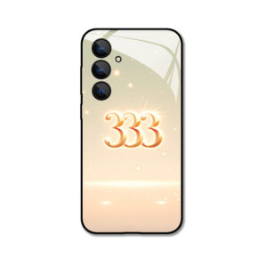 Engelnummer 333-stijl beschermt uw Galaxy S24 FE met een elegante glans