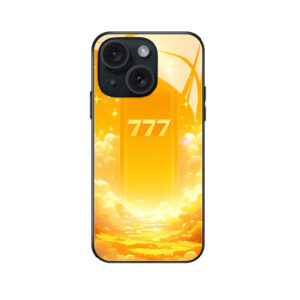 Aantrekkelijke iPhone 14 Plus-hoes met goudkleurig Gate-nummer 777
