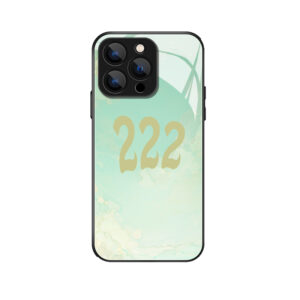 Stijlvolle iPhone 14 Pro Hoes met Groen Verloop en '222'