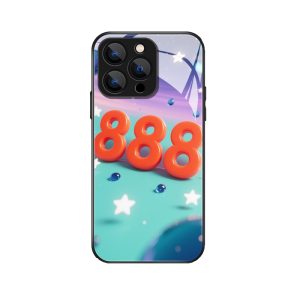 Mystieke iPhone 14 Pro Hoesje met Engelgetallen "888"