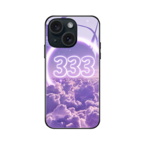 Betoverende "333" glazen achterkant voor je iPhone 15 Plus