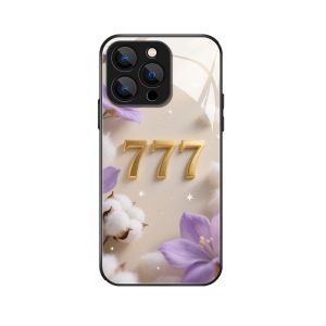 Luxueus iPhone 15 Pro Max Hoesje met Betoverende Engelgetallen "777"
