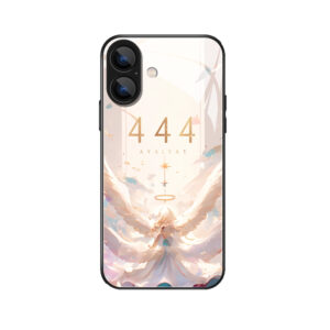 iPhone 16 Plus case met engel en betekenisvol 444 ontwerp