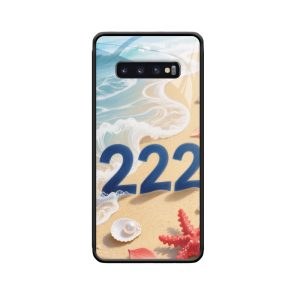 Een Spirituele Golf: Galaxy S10 Hoesje met Stranddesign en Engelgetallen 222