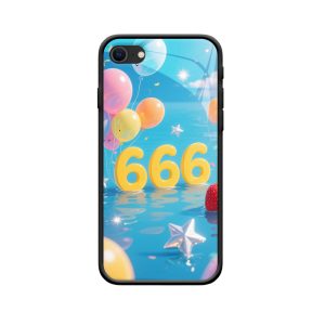 Vrolijke Bescherming met Engelgetallen 666 – iPhone SE (2022) Hoesje