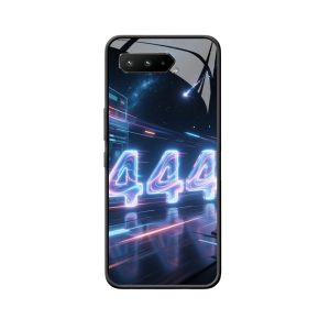 ASUS ROG Phone 5s Hoesje: Neon dromen van Engelgetallen 444 in de cyberhemel