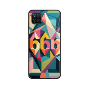 Galaxy A12 Hoesje: Abstracte kunst van Engelgetallen 666