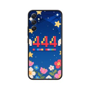 Galaxy A34 5G Hoesje met Engelgetallen 444: Retro-Pixel Magie met Positieve Energie