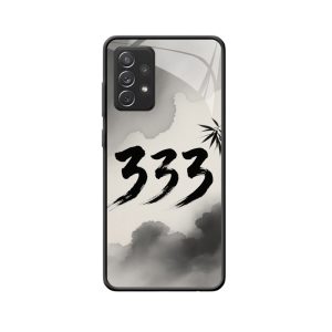 De schoonheid van inkt en was: Galaxy A72 Hoesje en Engelgetallen 333 inktwolkcharme