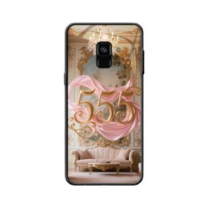 Galaxy A8 Plus Hoesje met Engelgetallen 555: Waar Elegantie en Energie Samenkomen