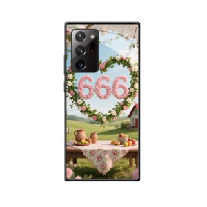 Galaxy Note 20 Ultra Hoesje: Bloemenpracht met Engelgetallen 666