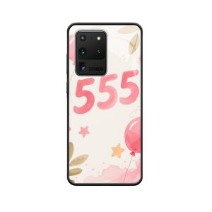 Galaxy S20 Ultra Hoesje met Roze Aquarel en Engelgetallen 555