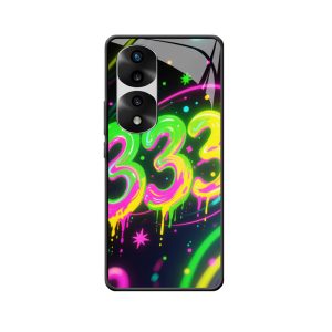 Honor 70 Pro plus Hoesje: Neon Nachtleven van Engelgetallen 333