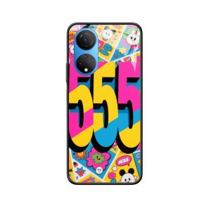 Honor X7 Hoesje: Engelgetallen 555 in Kleurrijke Cartoon Wereld