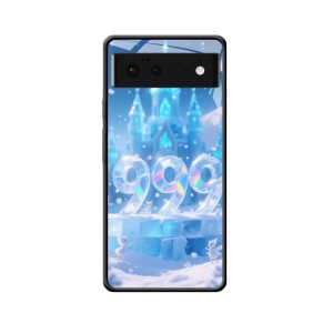 Pixel 6 Hoesje: Engelgetallen 999 - IJzige Kristallen en Winterse Betovering