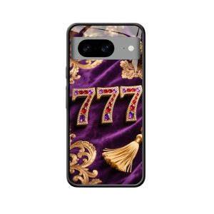 Pixel 8 Hoesje: Engelgetallen 777 - Juweelvertelling op Purperen Fluweel