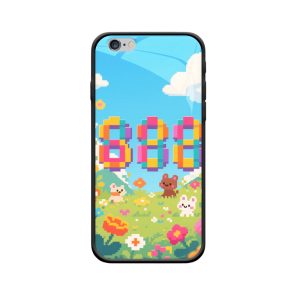 iPhone 6 Plus Hoesje: Betoverende Engelgetallen 888 in Pixelstijl