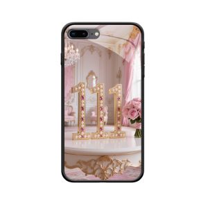 iPhone 7 Plus Hoesje: Betoverende Magie van Engelgetallen 111 in Romantische Luxe
