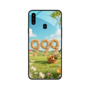 Galaxy A20s Hoesje: Engelgetallen 999 in Frisse Plattelandsvreugde