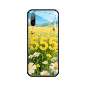 Levendige Natuur: HTC Desire 22 Pro Hoesje met Engelgetallen 555 in Gouden Bloemenveld