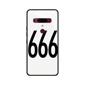 Eenvoudige Kracht: HTC U12 plus Hoesje met Strak Zwart Engelgetallen 666