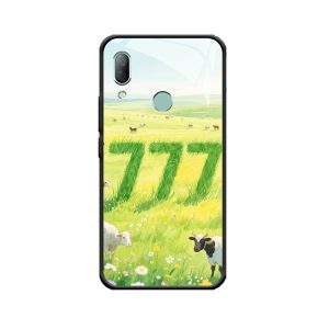 Natürliches Idyll: HTC U19e Hoesje met Engelgetallen 777 in Graslandschap