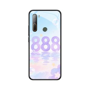 Betoverende Dromen: HTC U20 5G Hoesje met Engelgetallen 888 in Waterverf Wereld
