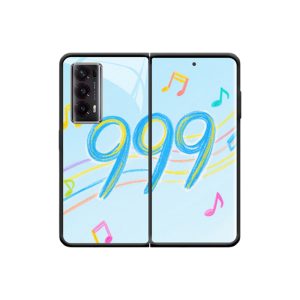 Muzikaal sprookje: Honor Magic V2 Hoesje met Engelgetallen 999 Blauwgele melodie