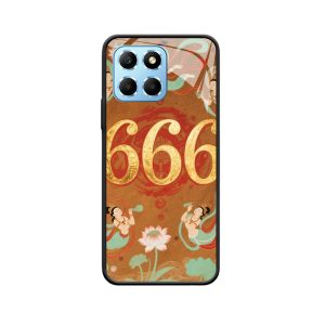 Klassieke elegantie: Honor X8 5G Hoesje met Engelgetallen 666 Oosterse culturele pracht