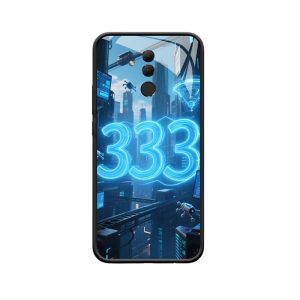 Futuristische Stadssfeer: Huawei Mate 20 Lite Hoesje met Engelgetallen 333