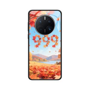 Herfstpracht: Huawei Mate 50 Pro Hoesje met Engelgetallen 999 in Dansende Bladeren