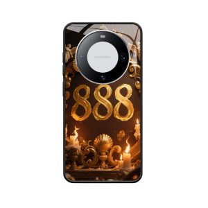 Prachtige Praal: Huawei Mate 60 Pro Hoesje met Engelgetallen 888 in Gouden Glorie
