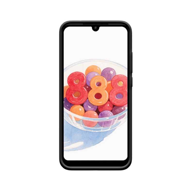 Redmi 7 Hoesje met Engelgetallen 888 - Een Zoete Ontmoeting van Kleurenpracht - Afbeelding 2