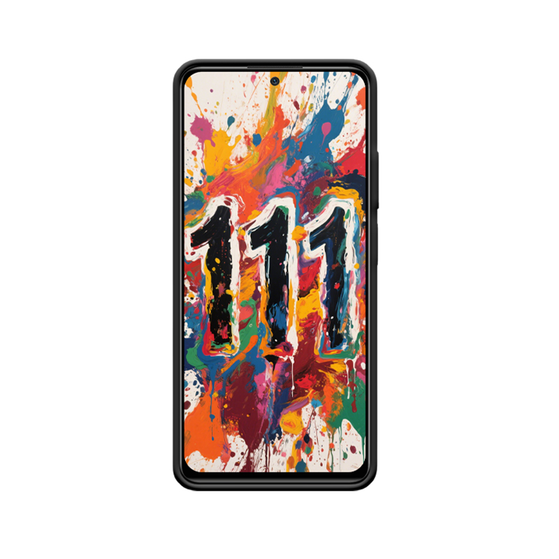 Redmi Note 12 Pro Hoesje met Engelgetallen 111 - Kunstzinnig Kleurenfeest - Afbeelding 2
