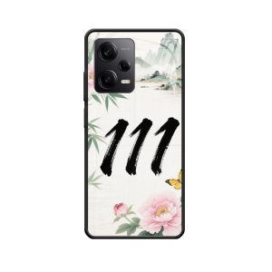 Redmi Note 12 Pro 5G Hoesje met Engelgetallen 111 - Oosters Inktschilderij