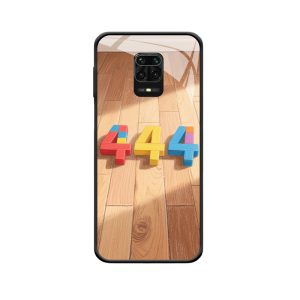 Redmi Note 9 Hoesje met Engelgetallen 444 - Kleurrijke Blokken Spel
