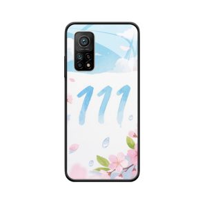 Xiaomi Mi 10T Pro Hoesje met Engelengetallen 111 - Lentebloesems in Aquarelstijl