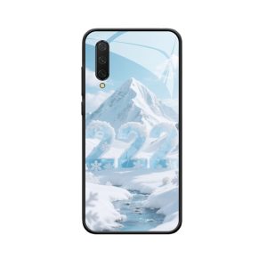Xiaomi Mi 9 Lite Hoesje met Engelengetallen 222 - IJskristal Magie in Sneeuwlandschap