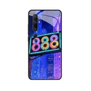Xiaomi Mi Note 10 Hoesje met Engelengetallen 888 - Neon Nachtleven