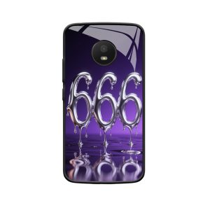 Moto E4 Hoesje met Engelgetallen 666 - Vloeibare Metaal Magie