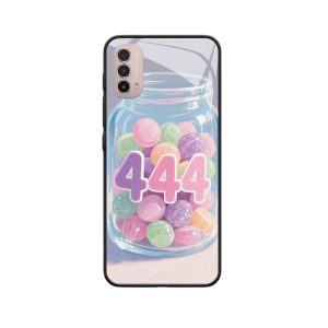Moto E40 Hoesje met Engelgetallen 444 - Zoete Verassing in Glas