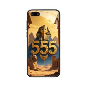 Moto E6 Play Hoesje met Engelgetallen 555 - Gouden Egyptische Glorie