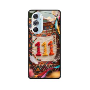 Motorola Edge X30 Hoesje met Engelgetallen 111 - Creatieve Kleurenpracht