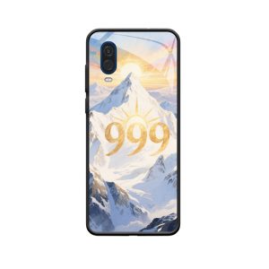 Motorola One Vision Hoesje en Engelgetal 999 in de sneeuwbergglans