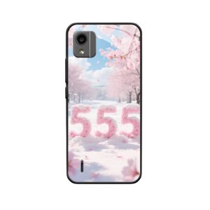Nokia C110 Hoesje en de dromerige sneeuwscène van engelgetallen 555
