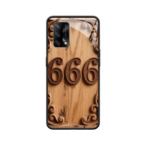 Retro ambacht OPPO A74 hoesje met engelgetal 666