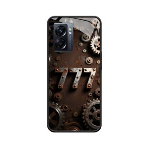 Industrieel vintage OPPO A77 5G hoesje met engelgetal 777