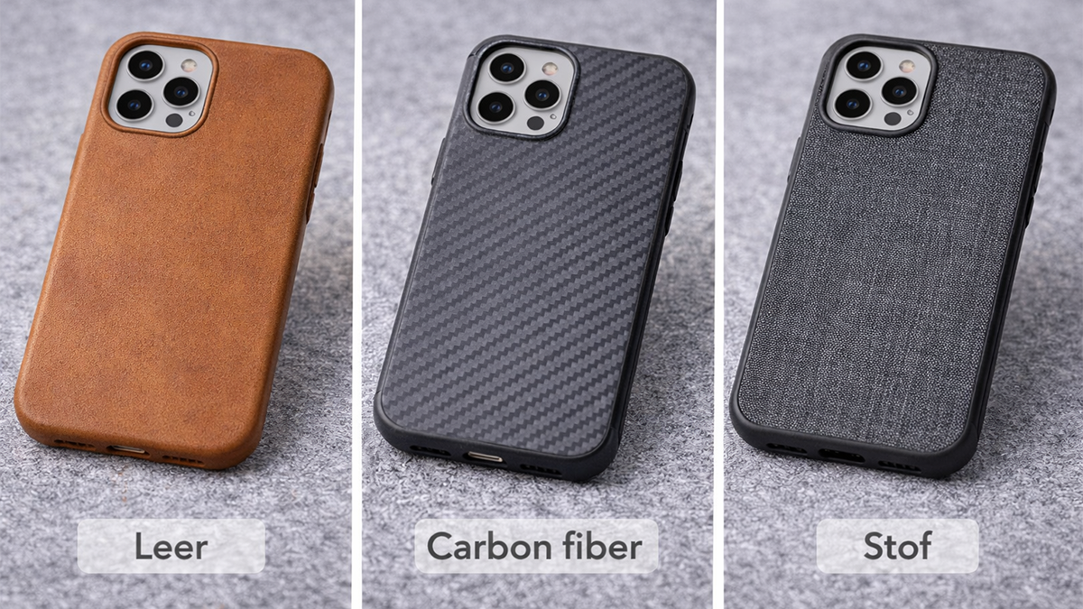 Vergelijking van materialen en afwerkingen van telefoonhoesjes